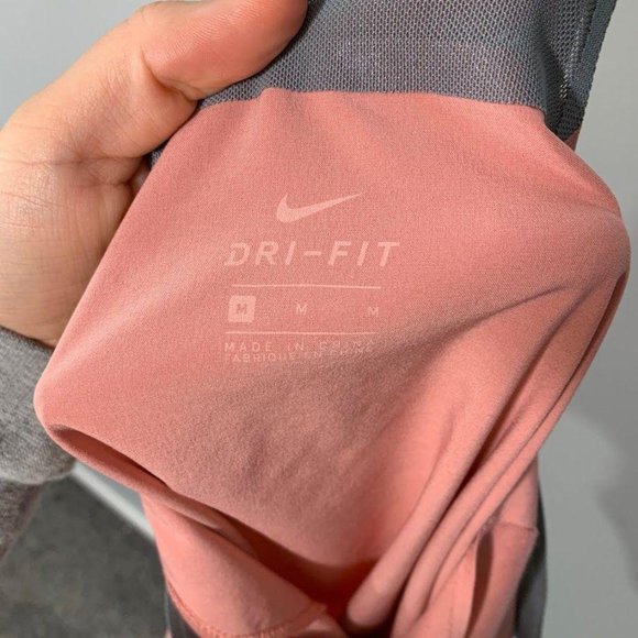 🌷Nike Women’s Dri-Fit Pink Gray Mesh Active Top - Picture 8 of 9